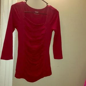 Red stretch cotton shirt